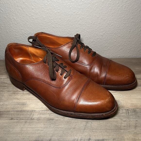 Britches of Georgetown Men’s 9.5 Oxford Brown Made In England Brown Leather Shoe - Picture 1 of 11